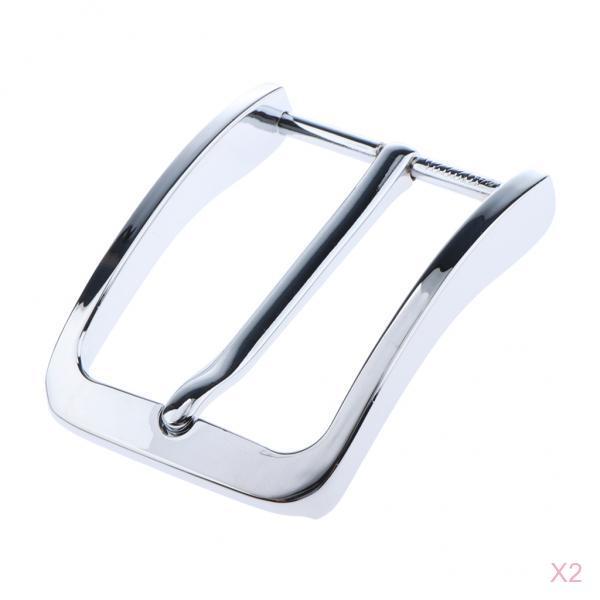 2x Mens Alloy Antique Belt Buckle Single Prong Rectangular Pin Buckle Silver