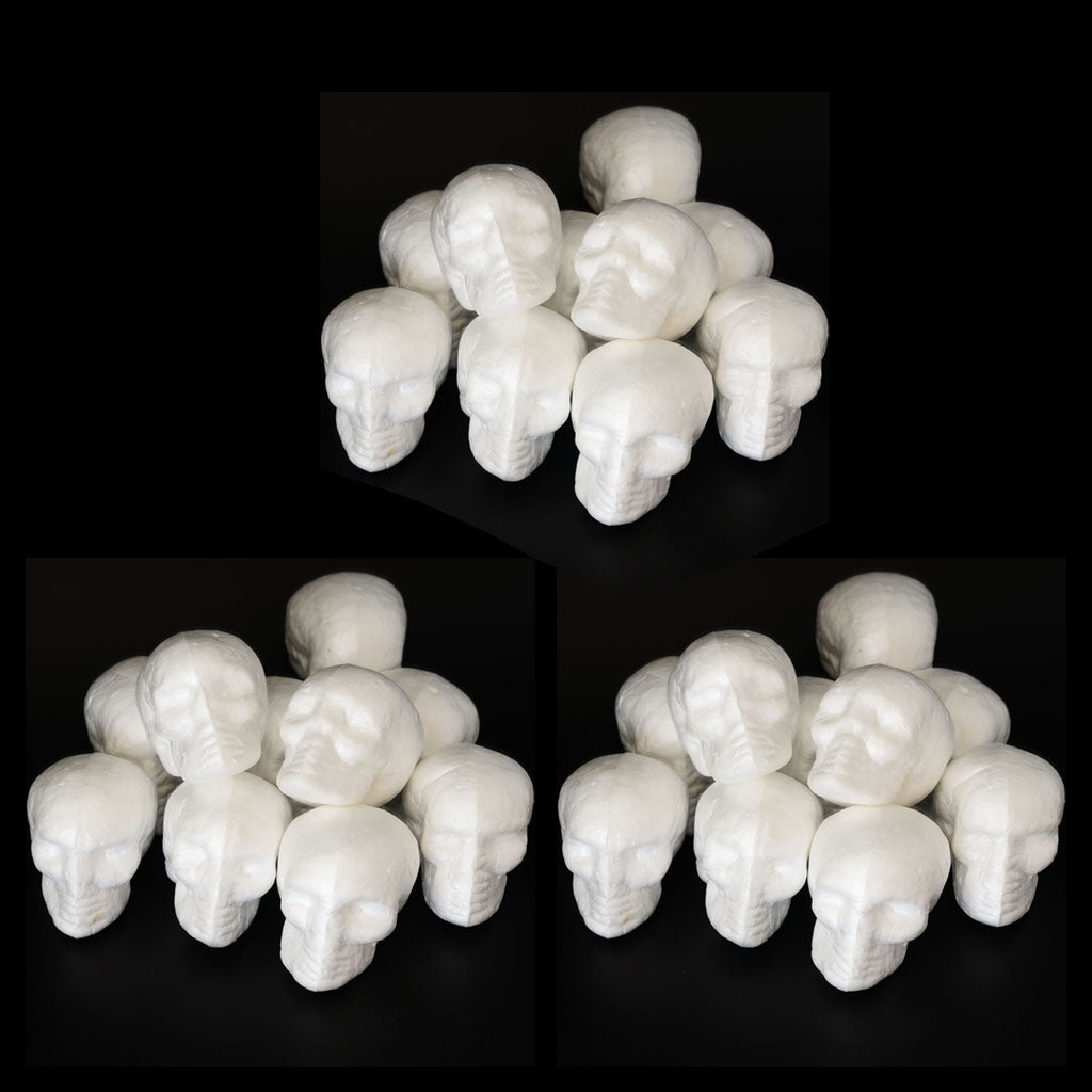 30x Party Skull Polystyrene Foam Oraments DIY Decors Scray Hanging Props