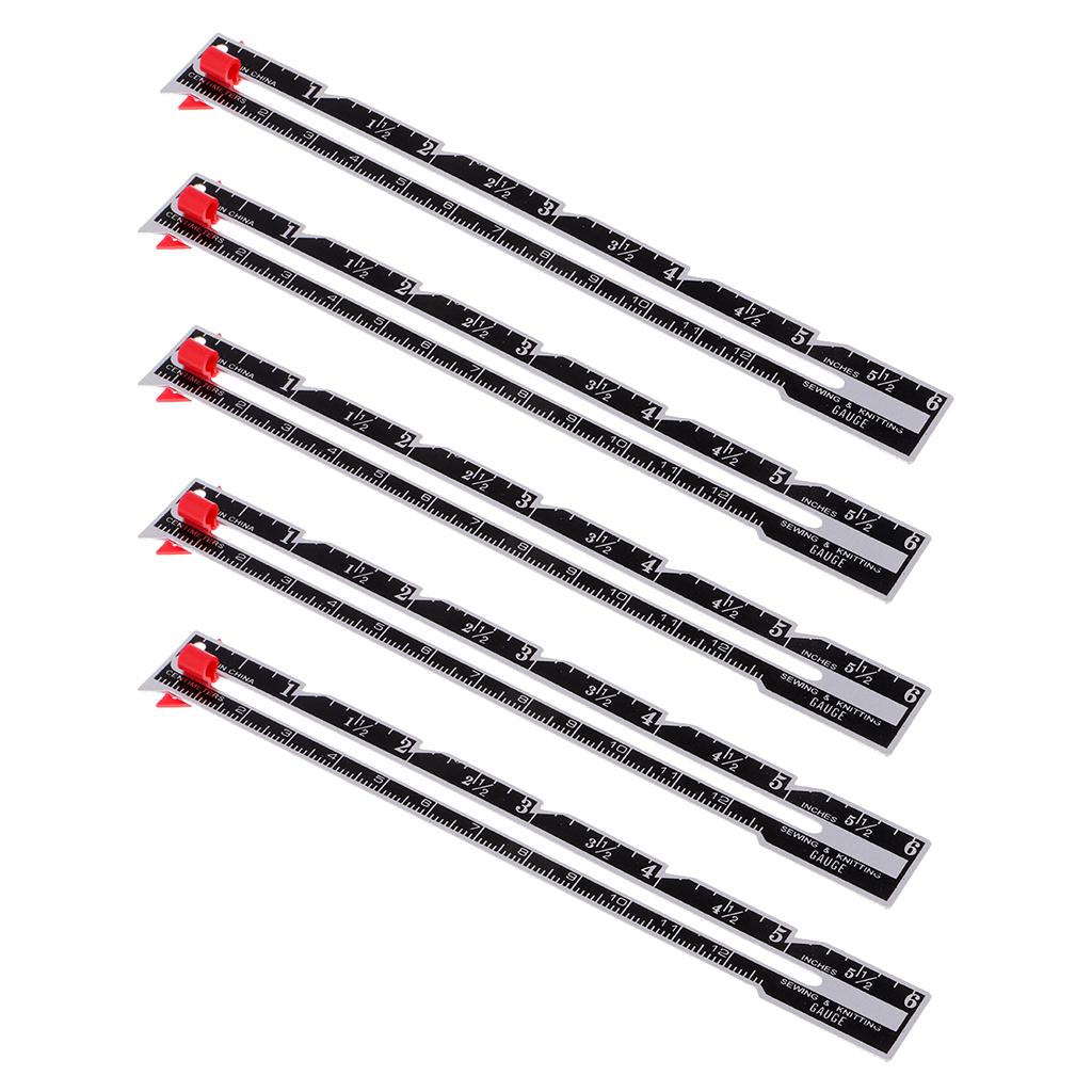 5x Metal Sewing and Knitting Gauge Garment Pattern Dress Making Ruler