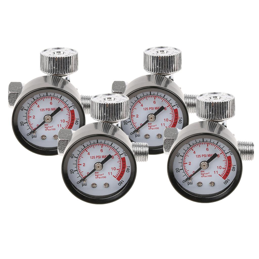 4x 1/4 Spray Air Regulator with Pressure Gauge and Valve Pressure Switch