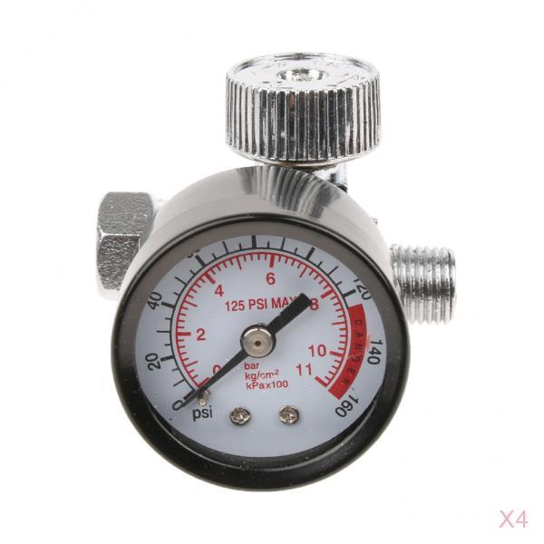 4x 1/4 Spray Air Regulator with Pressure Gauge and Valve Pressure Switch