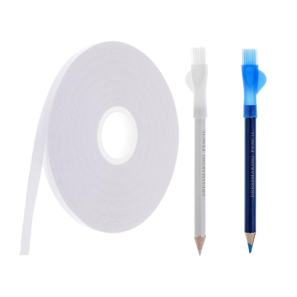 3Pcs Tailors Chalk Pen Pencil Double Sided Tape For Sewing Dressmaking Craft