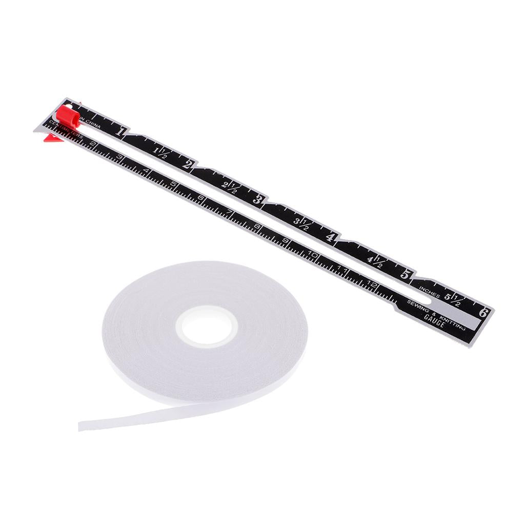2Pcs Sewing Measuring Gauge Double Sided Tape Wash Away for Tailor Quilting