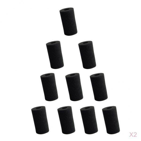 20Pcs Useful Aquarium Fish Tank Filter Sponge Pad- Black 4x8cm hole 2cm