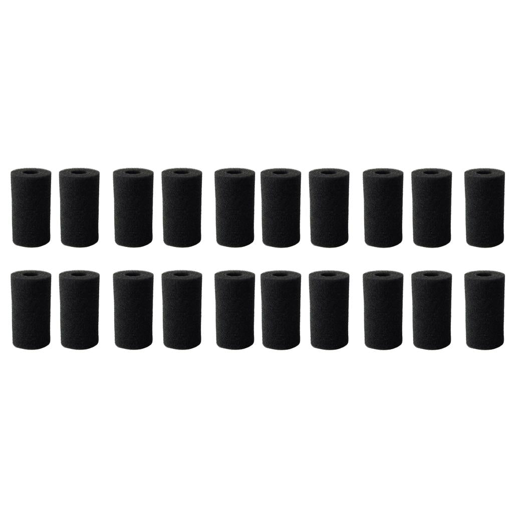 20Pcs Useful Aquarium Fish Tank Filter Sponge Pad- Black 4x8cm hole 2cm