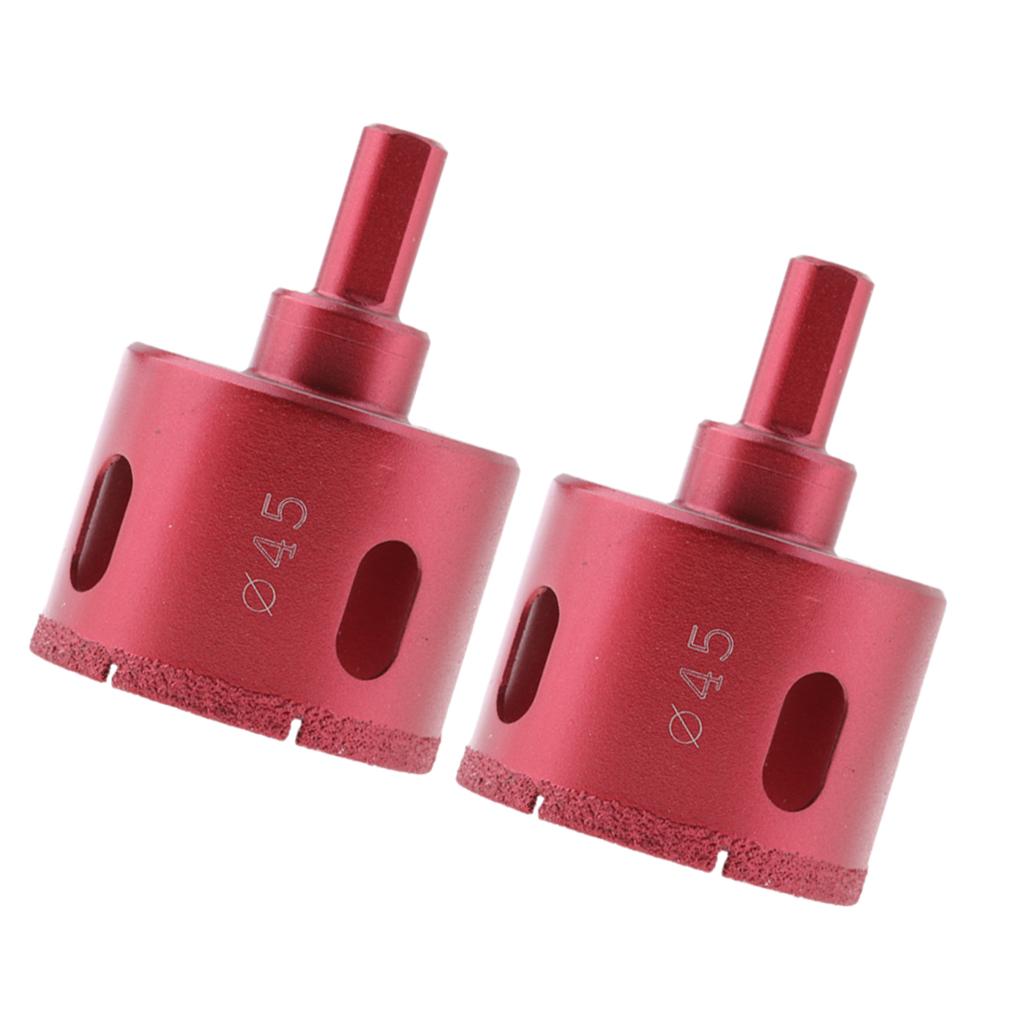 2 piece Diamond tool drill bit set glass ceramic marble tile 45mm