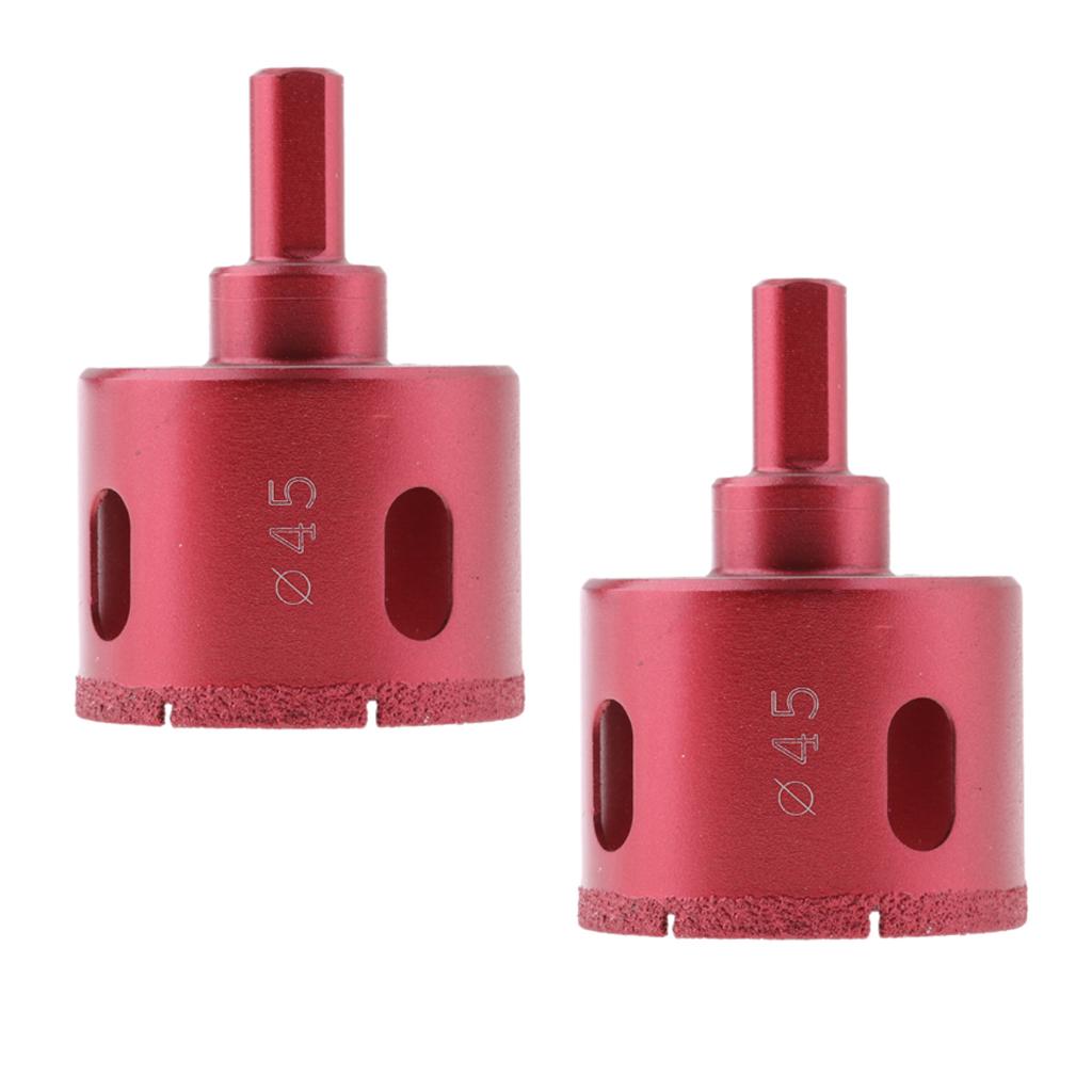 2 piece Diamond tool drill bit set glass ceramic marble tile 45mm