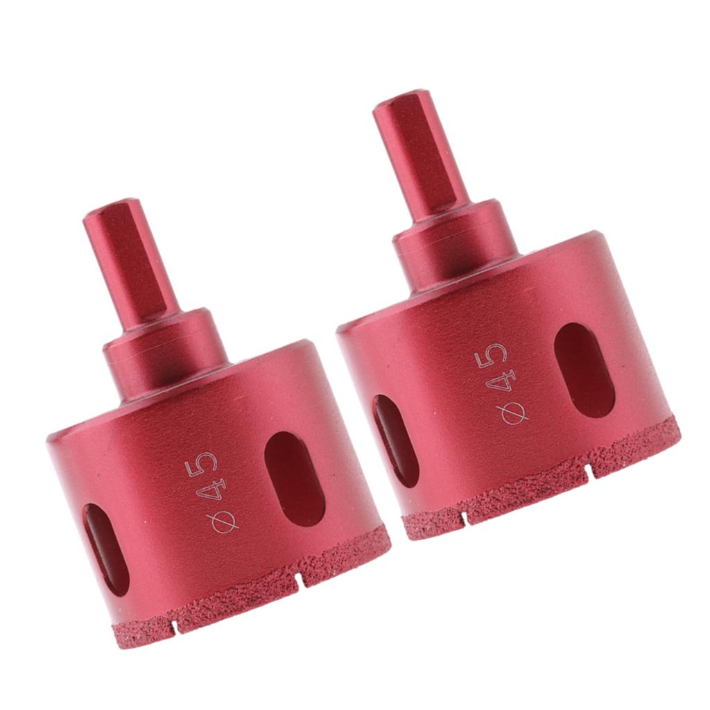 2 piece Diamond tool drill bit set glass ceramic marble tile 45mm