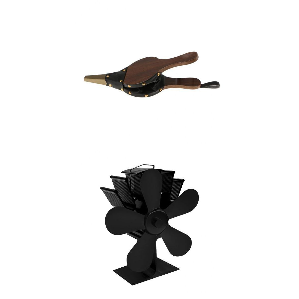 5-Blade Heat Powered Stove Fan for Wood/Log Burner Fireplace bellows