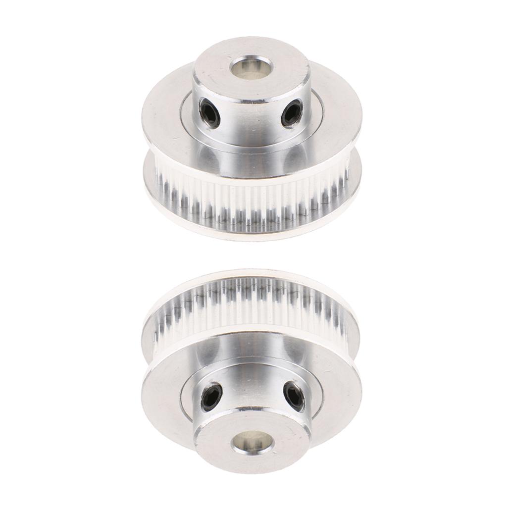 2PCS Aluminum Alloy 3D Printer GT2 Timing Belt Pulley 40 Teeth Bore 5mm