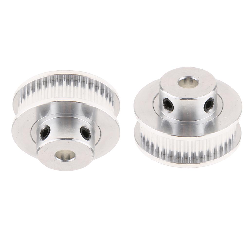 2PCS Aluminum Alloy 3D Printer GT2 Timing Belt Pulley 40 Teeth Bore 5mm