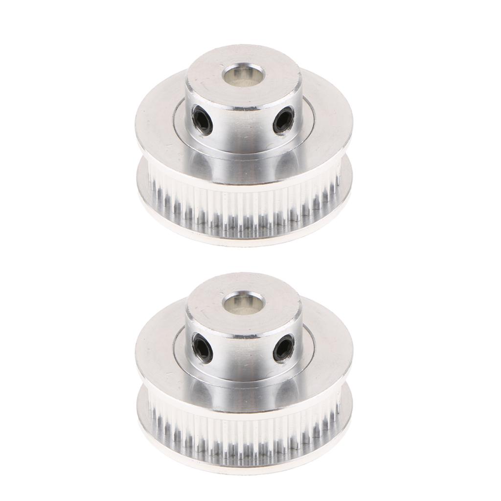 2PCS Aluminum Alloy 3D Printer GT2 Timing Belt Pulley 40 Teeth Bore 5mm