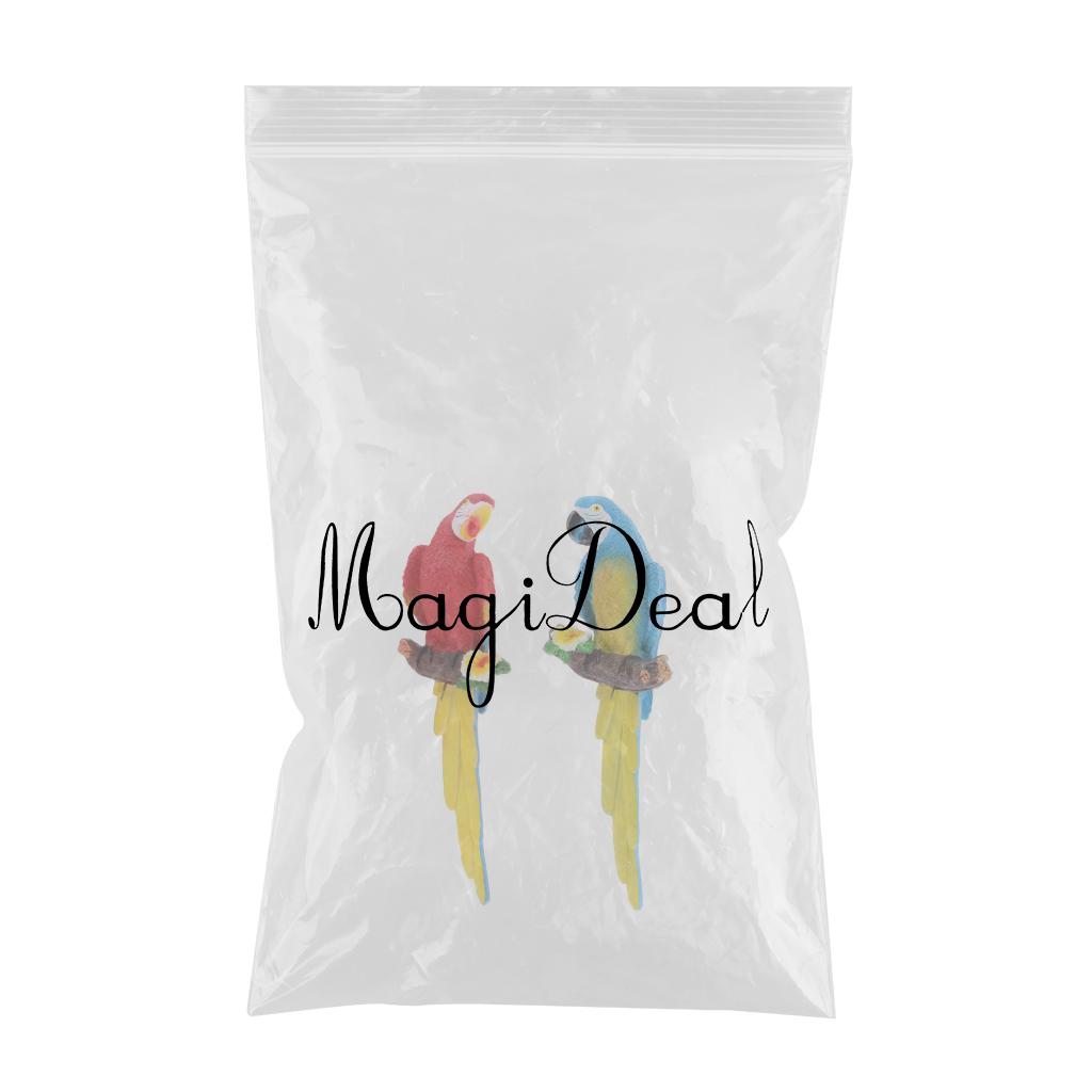 2 x Resin Craft Realistic Parrot Bird Ornament Plant Hanging Look Right/Left