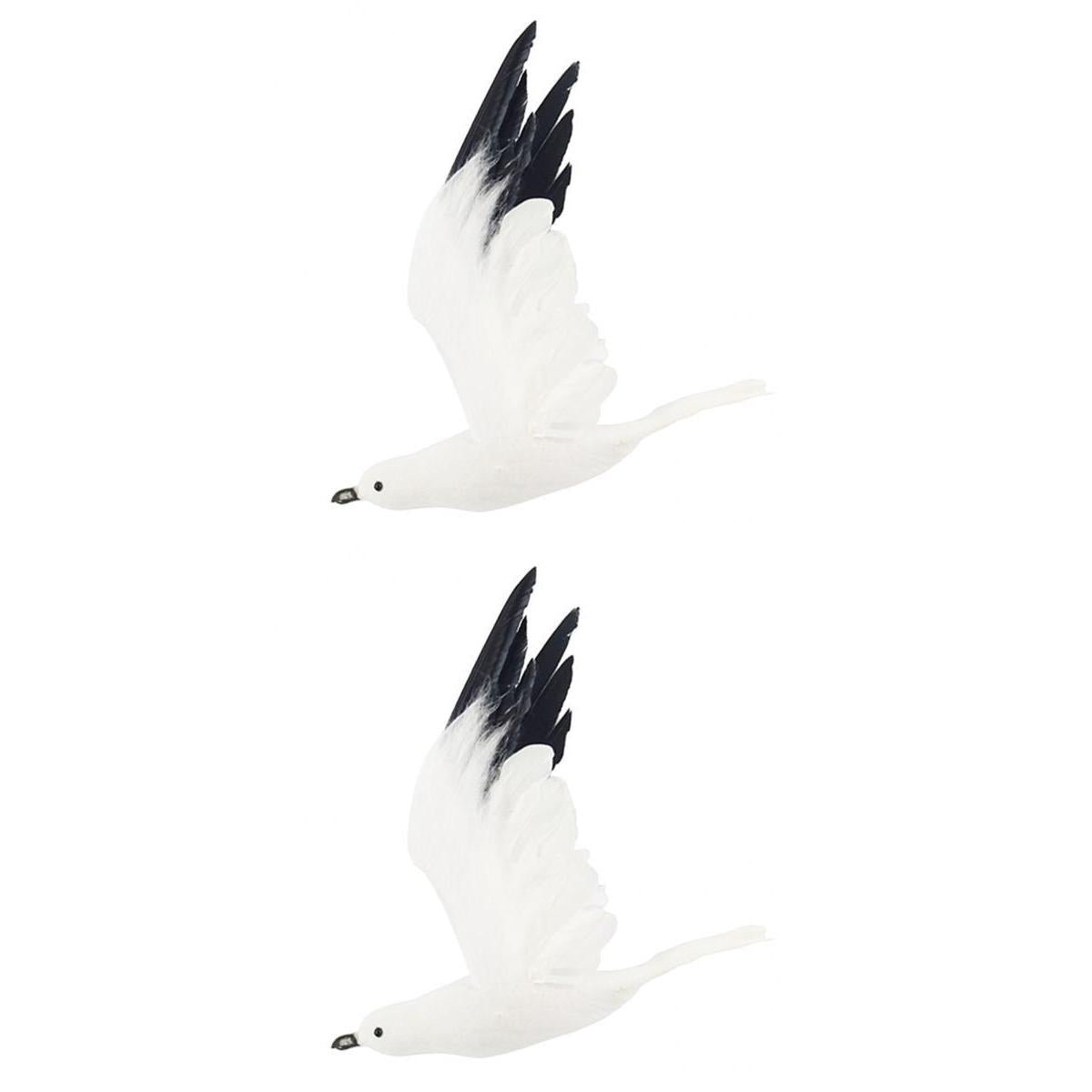 2 x Foam Artificial Simulated Flying Seagull Birds Indoor/Outdoor Landscape
