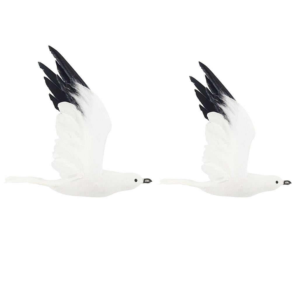 2 x Foam Artificial Simulated Flying Seagull Birds Indoor/Outdoor Landscape