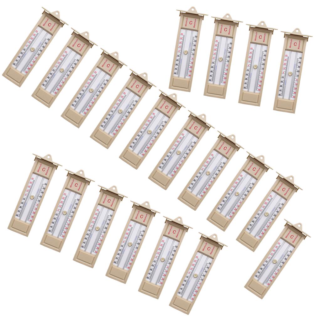 20pcs Wall Thermometer Indoor Outdoor Greenhouse Max Min Temperature Gauge