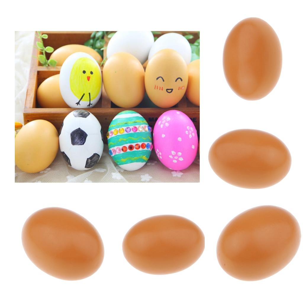 5 Pieces Solid Wood Easter Egg DIY Painting Easter Eggs Easter Party Favors