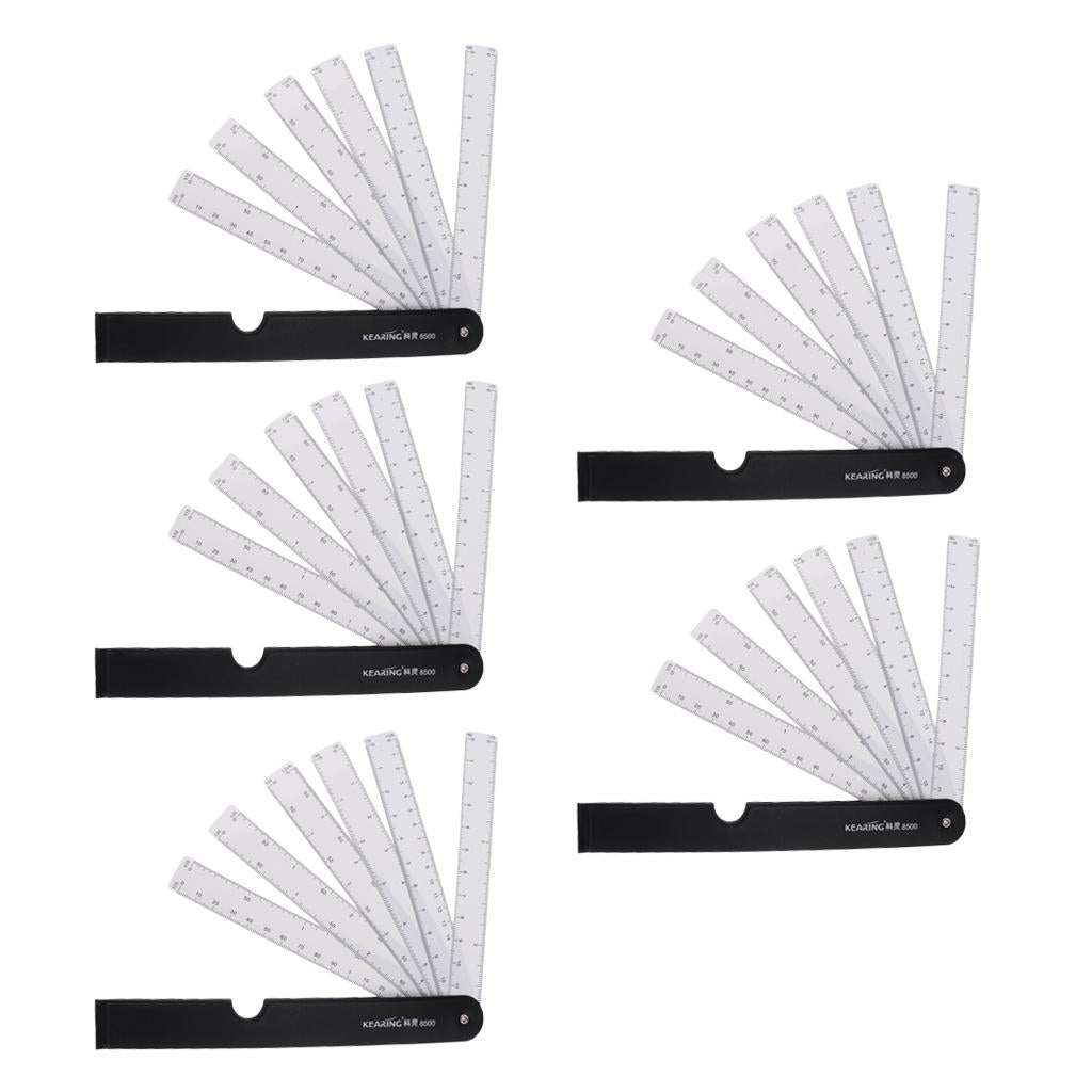 5Pcs Fan Reduction Scale Ruler with 6 Blades for Engineering Architects