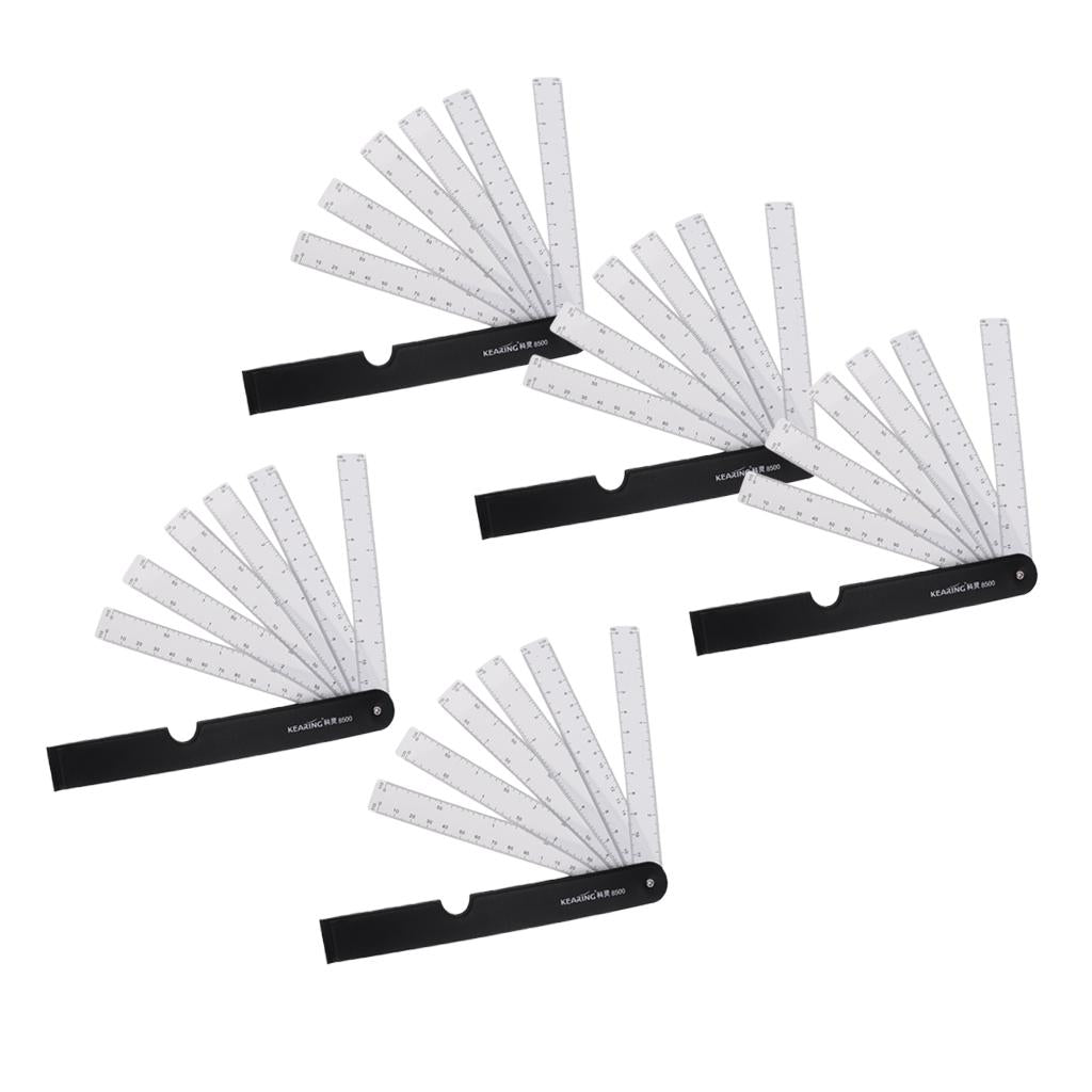 5Pcs Fan Reduction Scale Ruler with 6 Blades for Engineering Architects