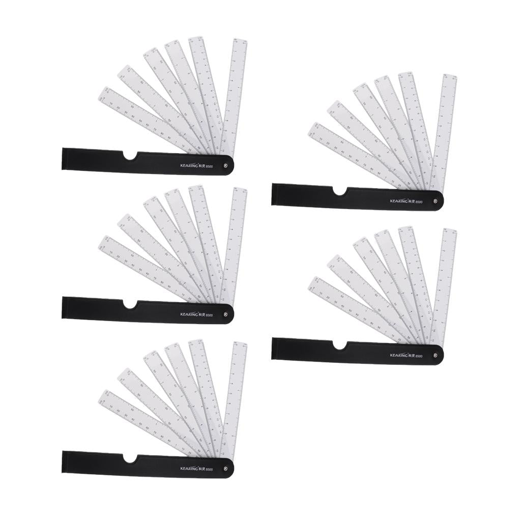 5Pcs Fan Reduction Scale Ruler with 6 Blades for Engineering Architects