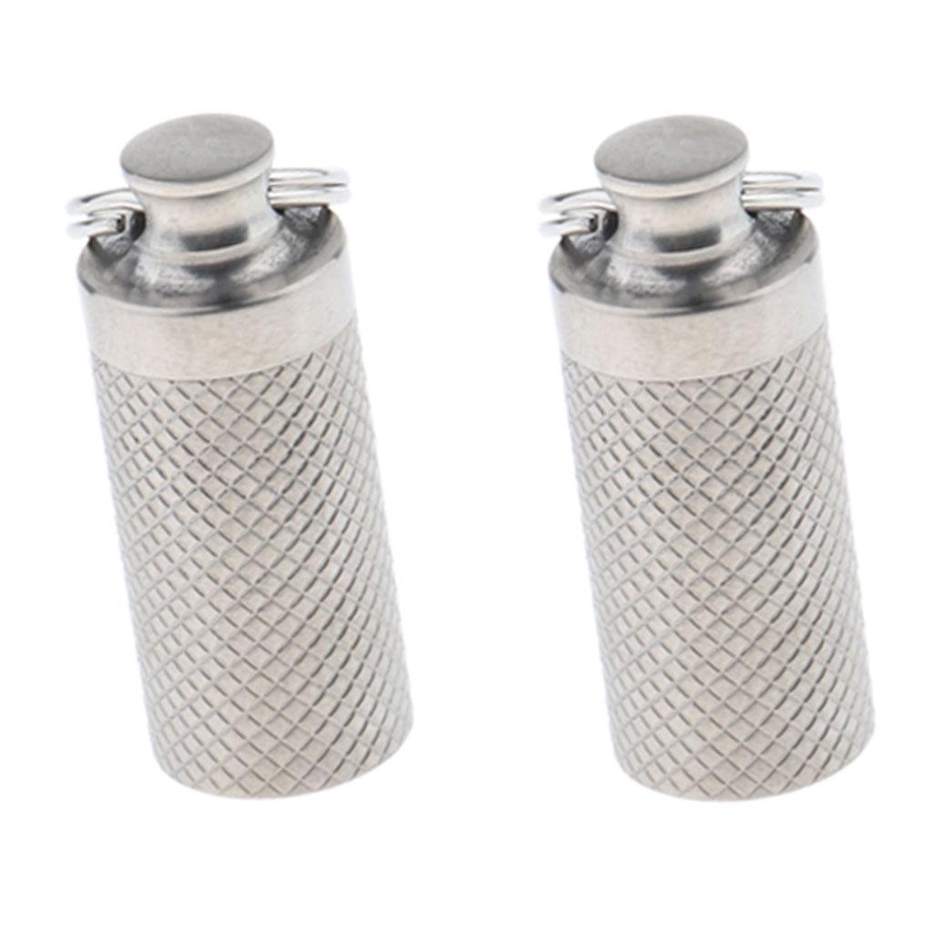 2xPortable Waterproof Pocket Pill Box Container Fob Capsule Keychain Keyring