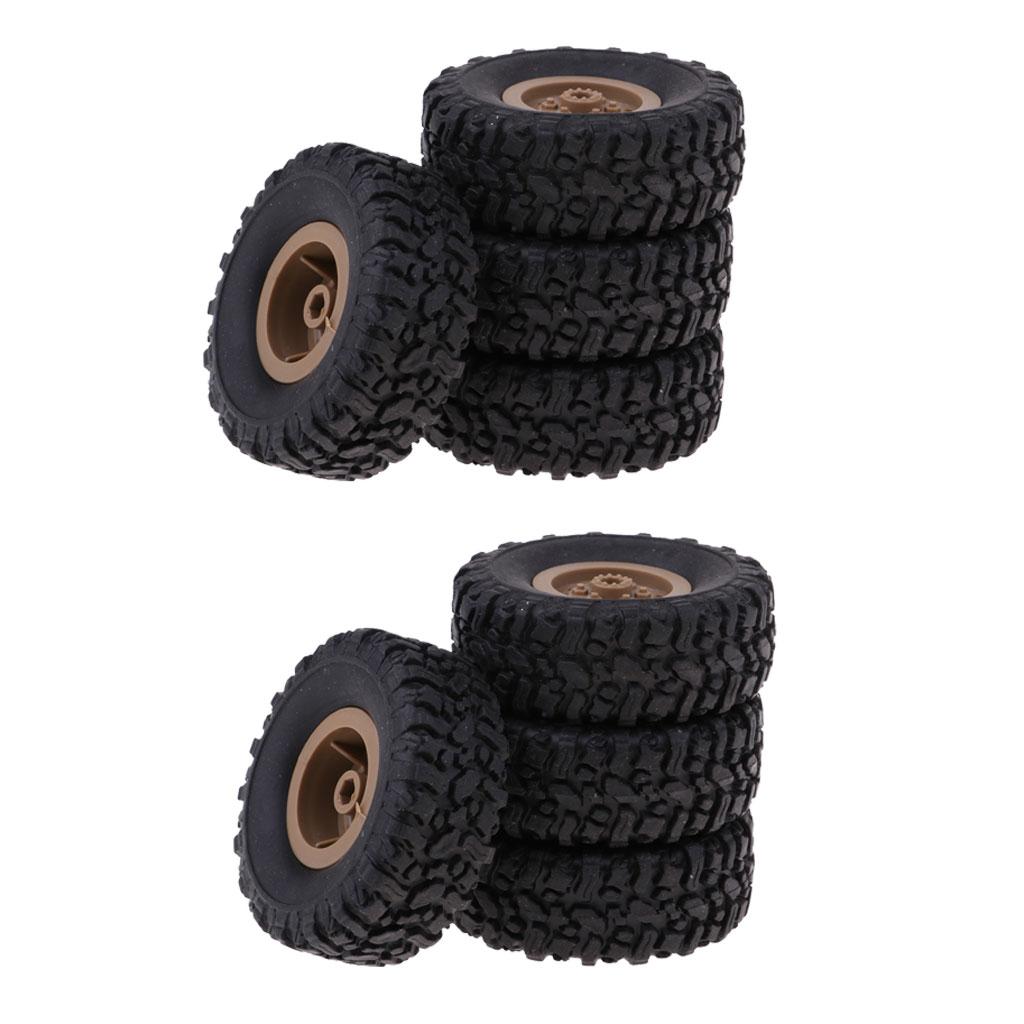 8pcs Wheel Rim Tire Tyre for RC 1/16 Crawler Car WPL B14 B16 B24 C14 C24 B36