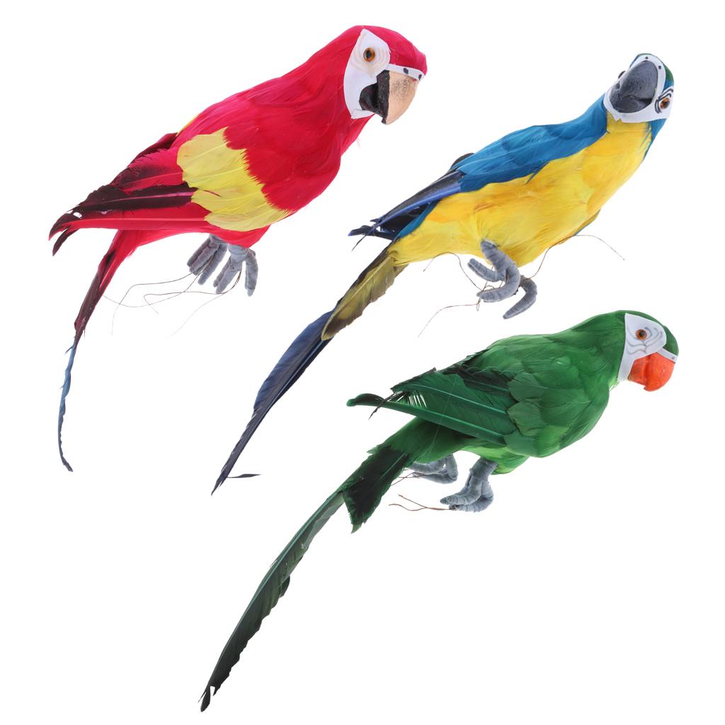45cm Realistic Artificial Parrot Bird Figure Home Decor Budgie Taxidermy