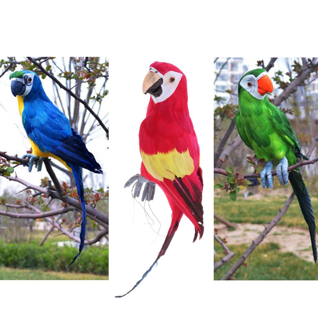 45cm Realistic Artificial Parrot Bird Figure Home Decor Budgie Taxidermy