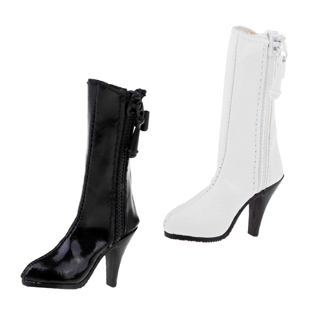 1/6 Scale Female Mid-heeled Knee-high Boot Shoes for 12'' Action Figures