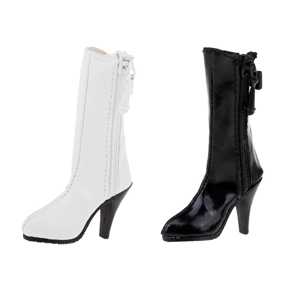 1/6 Scale Female Mid-heeled Knee-high Boot Shoes for 12'' Action Figures