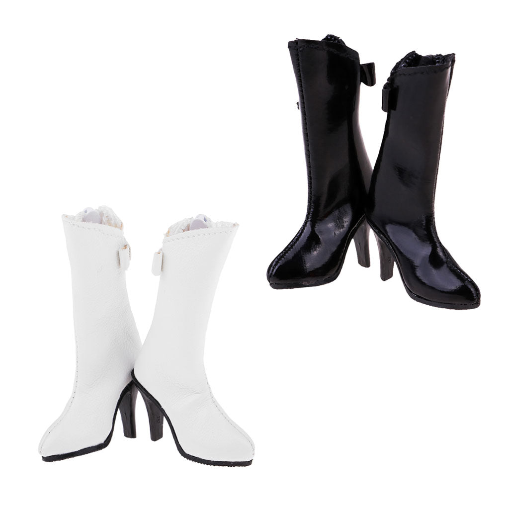 1/6 Scale Female Mid-heeled Knee-high Boot Shoes for 12'' Action Figures