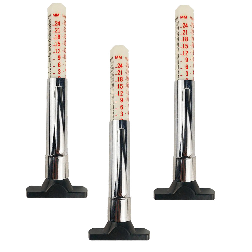 3pcs Metal Motor Car Tyre Tread Depth Gauge Metric Standard Measure 0-25mm