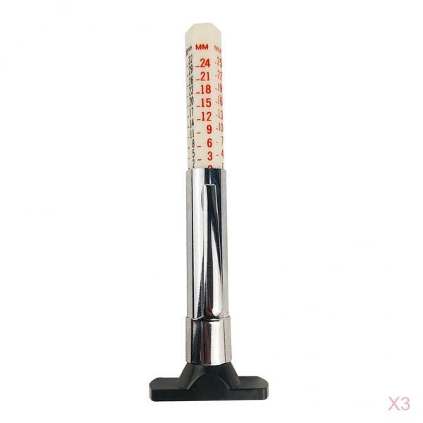 3pcs Metal Motor Car Tyre Tread Depth Gauge Metric Standard Measure 0-25mm