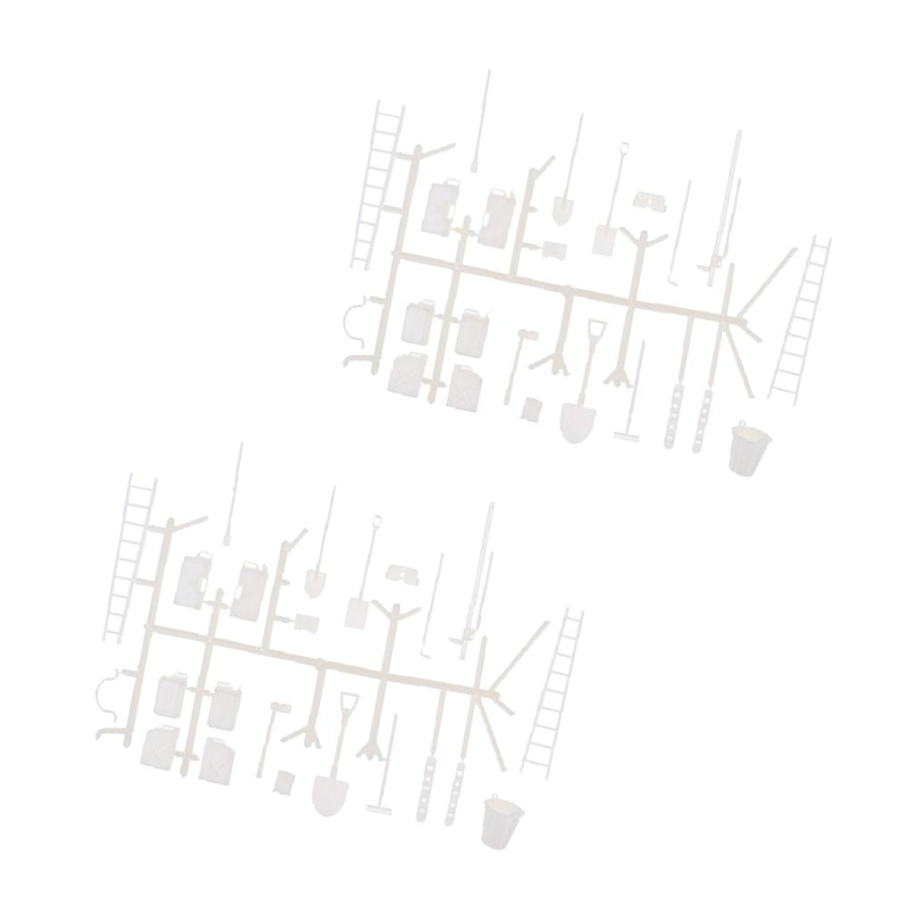 2xDIY Accessories Body Oil Tank Ladder Bucket for 1/16 WPL 6WD 4WD RC Trucks