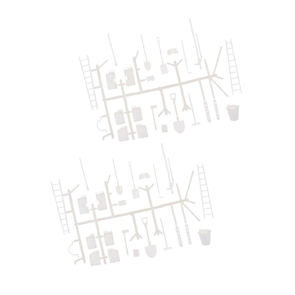 2xDIY Accessories Body Oil Tank Ladder Bucket for 1/16 WPL 6WD 4WD RC Trucks