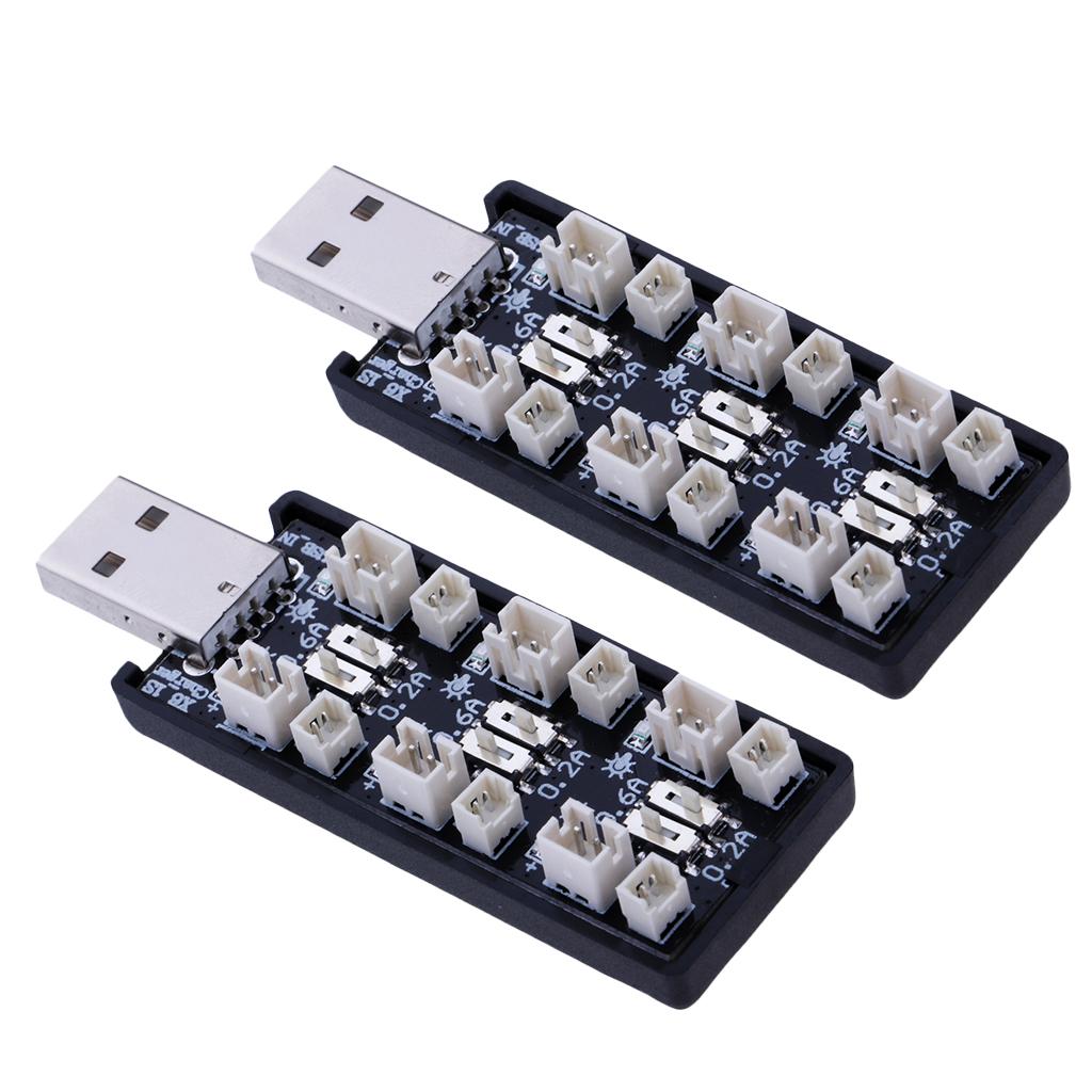 2pcs 1S LiPo Battery USB Charger 3.7V/4.2V 6CH JST 1.25 JST-PH 2.0 mCX mCPX