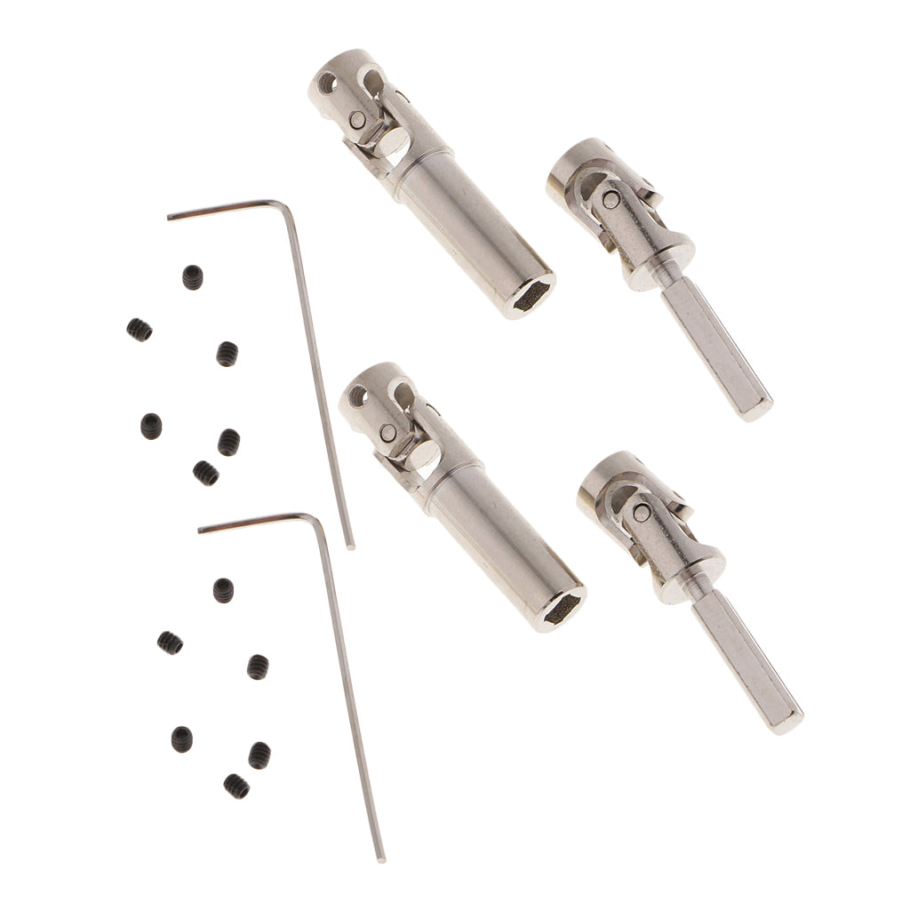 2pcs Metal Universal Joint Drive Shaft for 1:10 RC Rock Crawler Car Parts