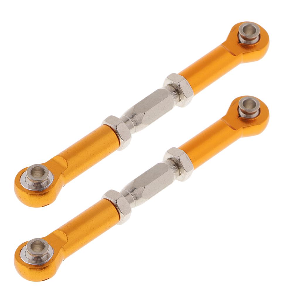 2pcs Adjustable Servo Linkage Pulling Steering Rods Arms for 1/10 HSP Golden