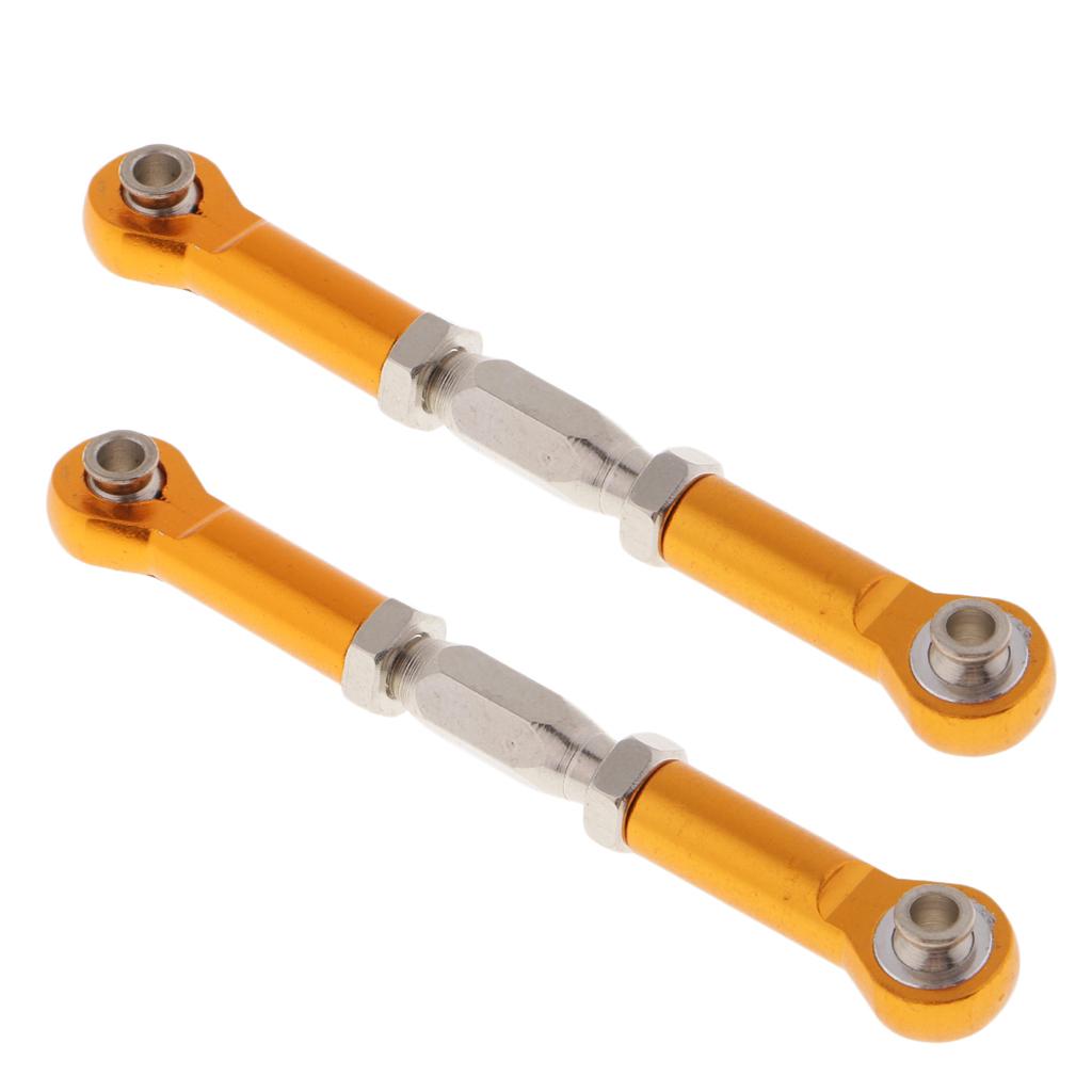 2pcs Adjustable Servo Linkage Pulling Steering Rods Arms for 1/10 HSP Golden