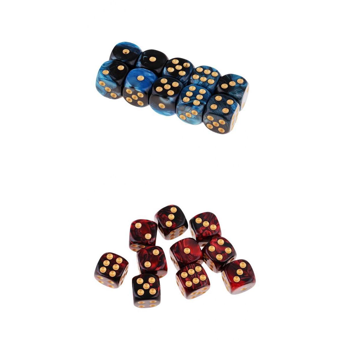 20 Pieces 16mm 6-sided Game Dice 16mm Dice for Board Games and Teaching Math