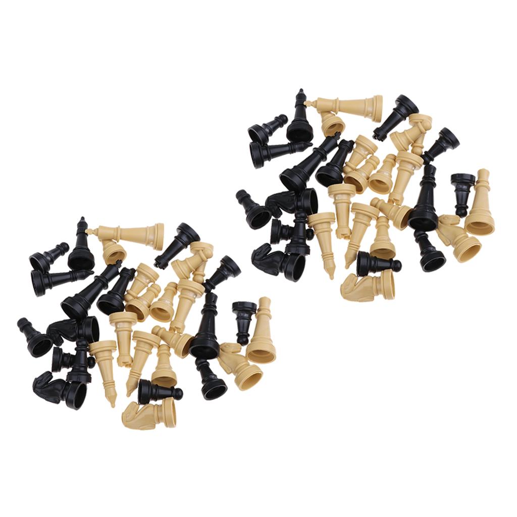 64pcs/lot Plastic Chess Pieces Only Board Game Checker Pawns Accessories