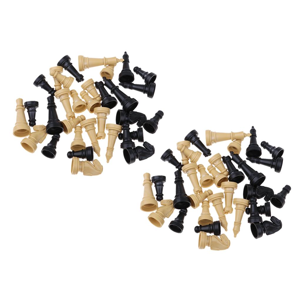 64pcs/lot Plastic Chess Pieces Only Board Game Checker Pawns Accessories