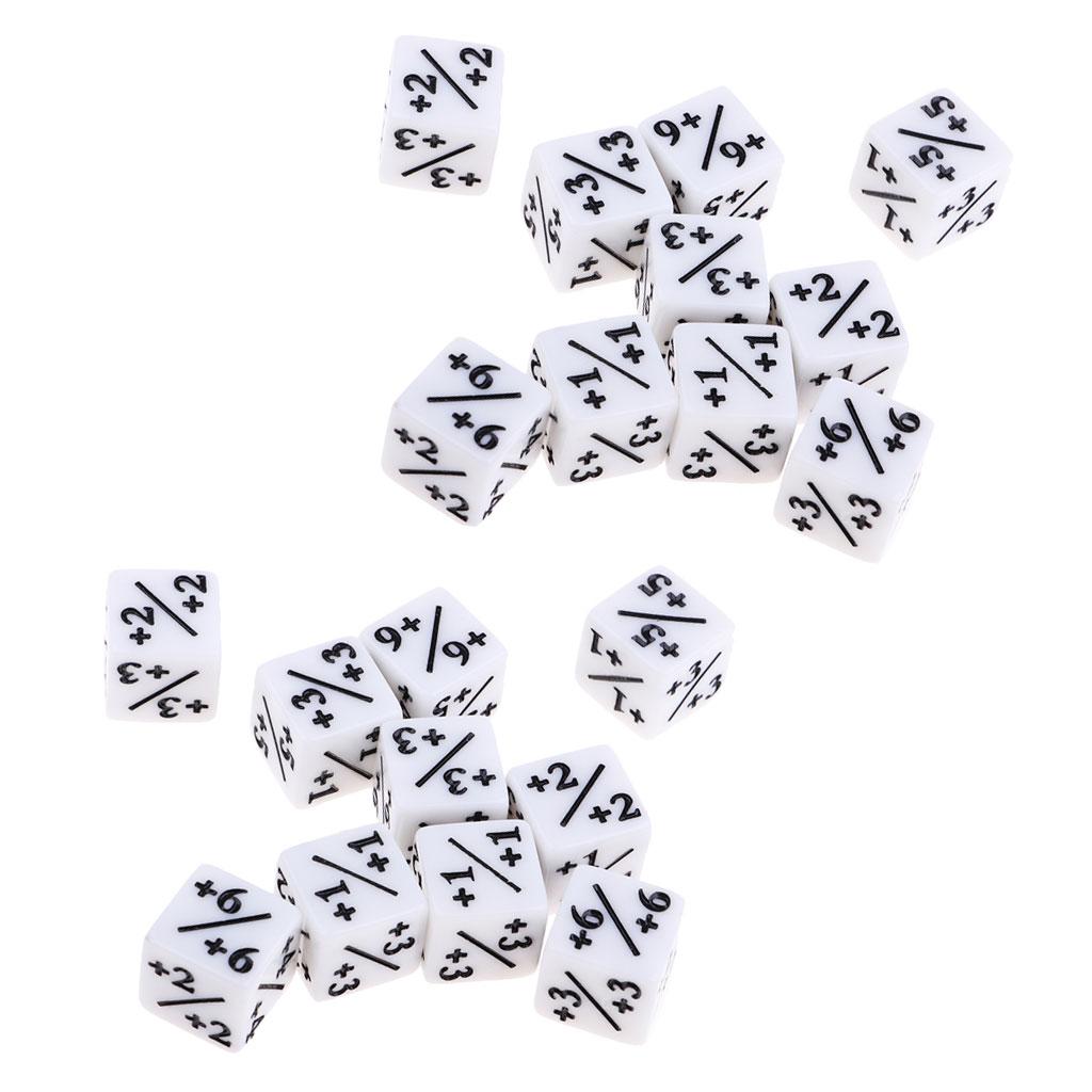20Pcs Acrylic Dice Set Six-sided Mathematics Fraction Dice for Table Game