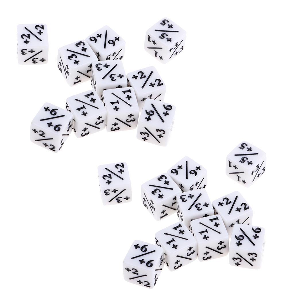 20Pcs Acrylic Dice Set Six-sided Mathematics Fraction Dice for Table Game
