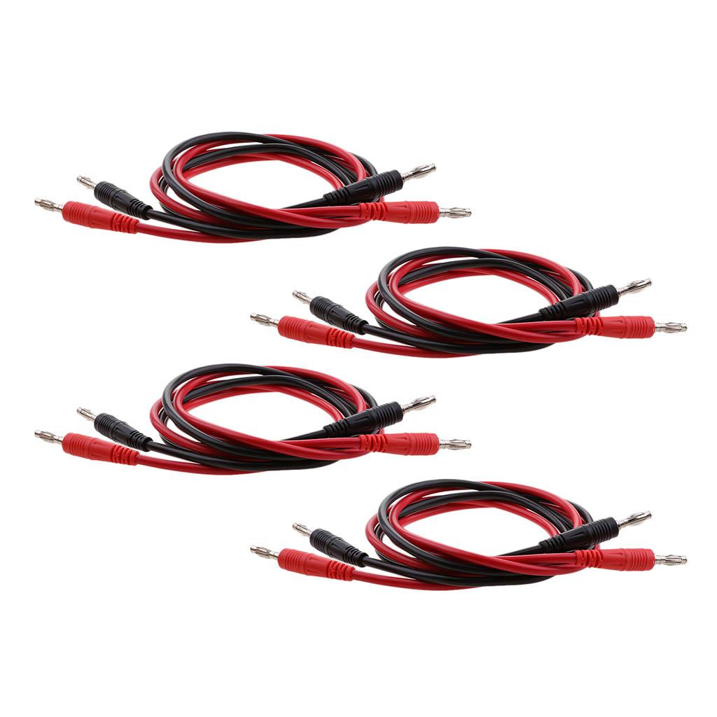 8 Pieces 4 mm Banana Plug to Banana Plug Cable Test Lead Wire Cable