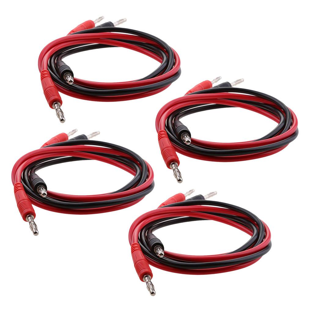 8 Pieces 4 mm Banana Plug to Banana Plug Cable Test Lead Wire Cable