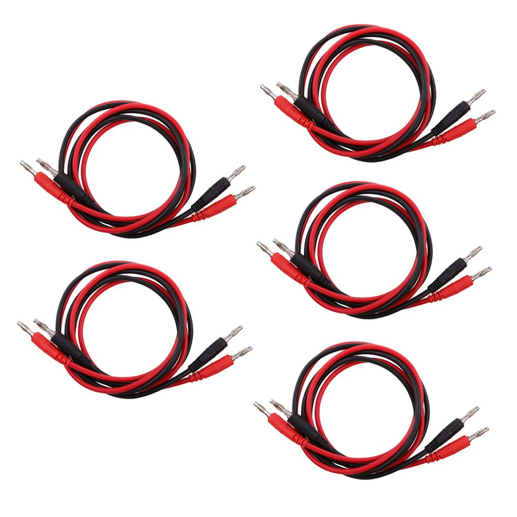 10 Pieces 4 mm Banana Plug to Banana Plug Cable Test Lead Wire Cable