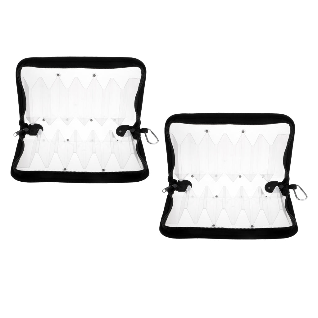 2pcs Squid Jig Bag Pouch Both Side Storage Lure Case Holder Wallet Clear