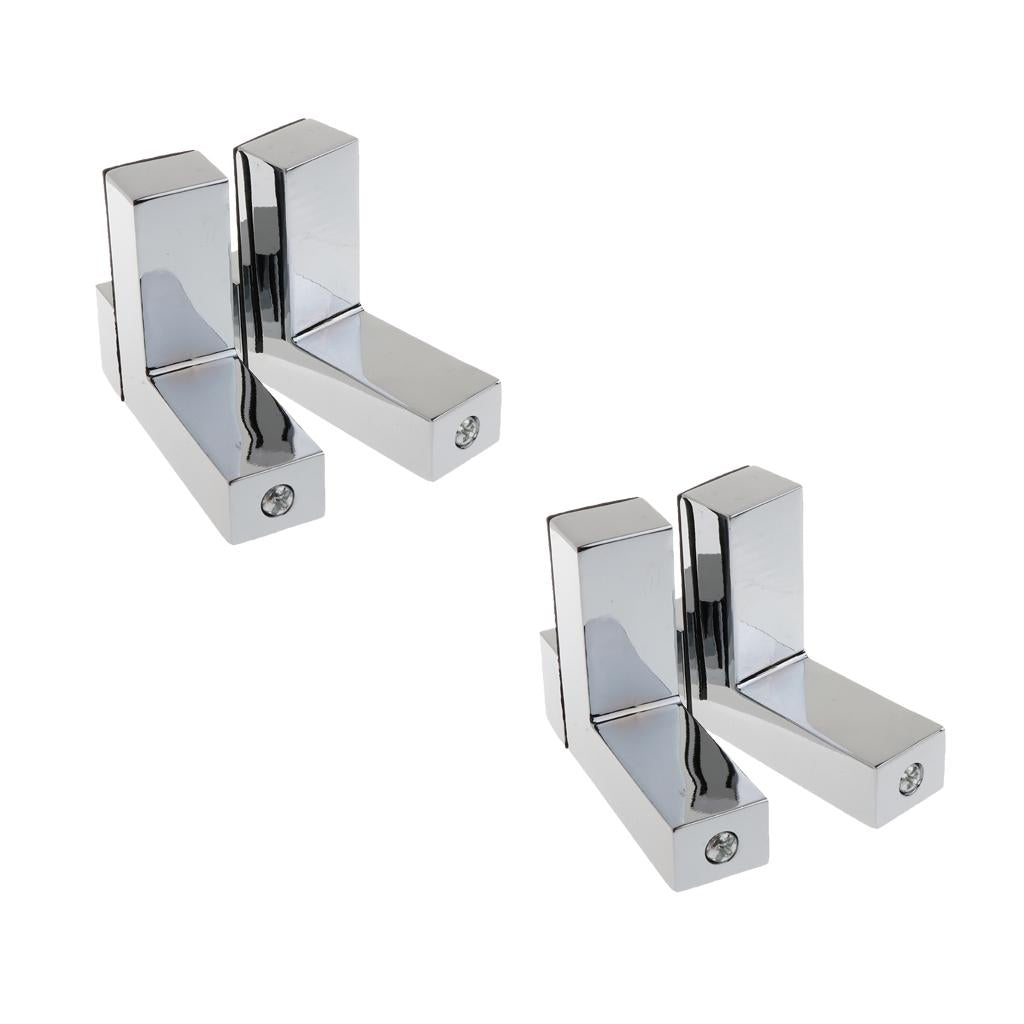 4xSolid Metal Adjustable Wood/Glass Shelf Bracket Wall Mount Brushed Nickel