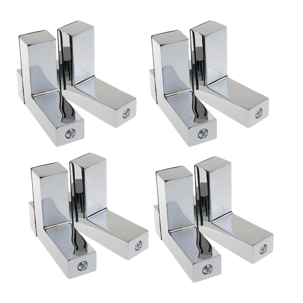 8xSolid Metal Adjustable Wood/Glass Shelf Bracket Wall Mount Brushed Nickel